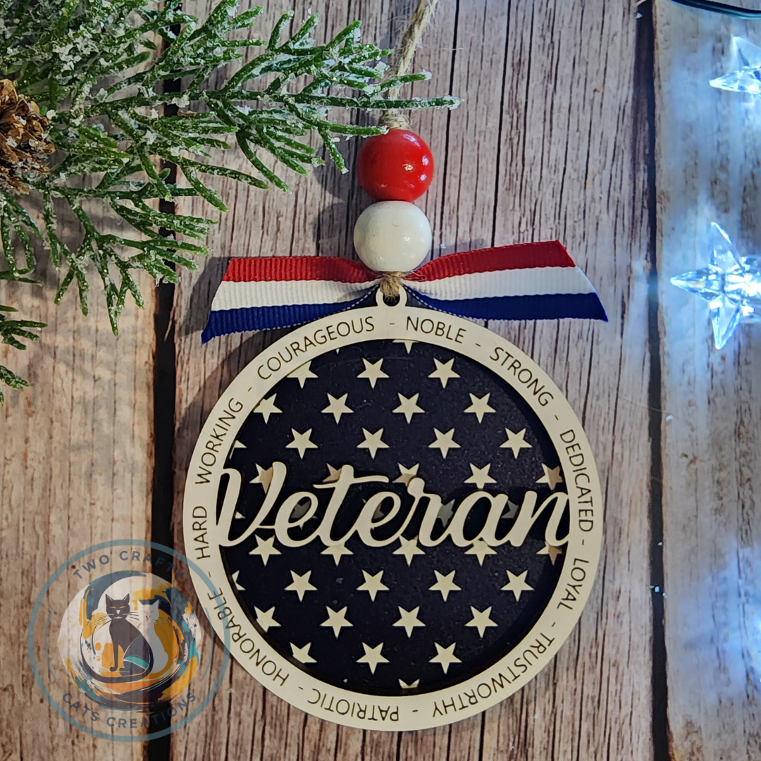 Veteran Round Ornament