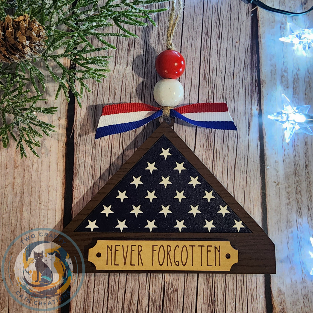 Veteran Folded Flag Ornament