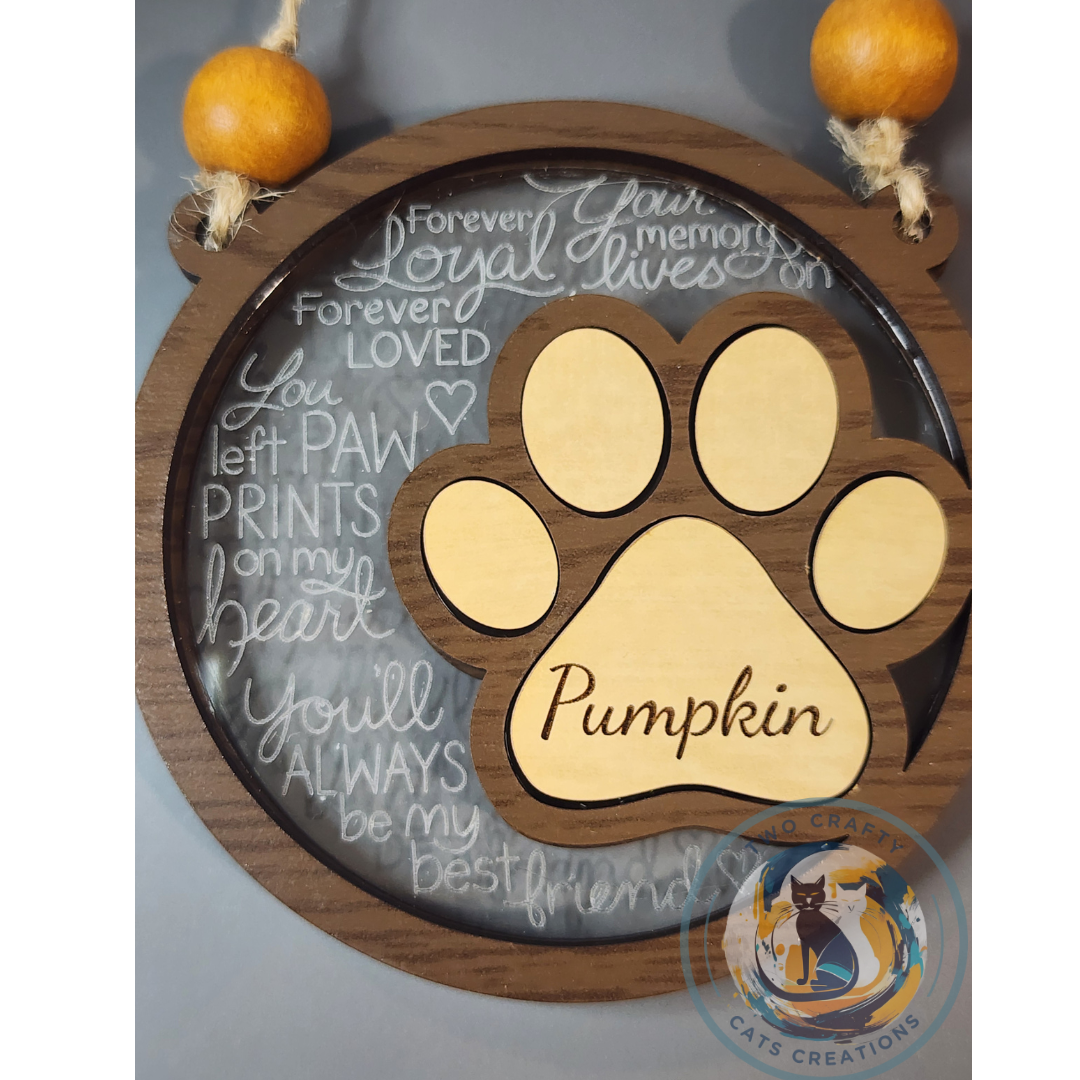 Personalized Pet Paw Print Memorial Ornment