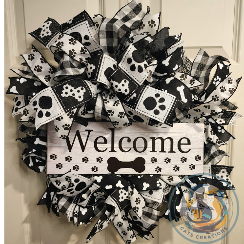 Paw Prints Welcome Wreath